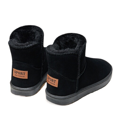 Men's Winter Fleece Lined Thick Snow Boots Men's Warm Outdoor Cotton Shoes New One-Piece Shoes