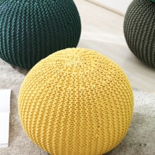 北欧现代手工编织蒲团简约可拆洗圆墩坐垫客厅沙发坐墩蒲团垫26色