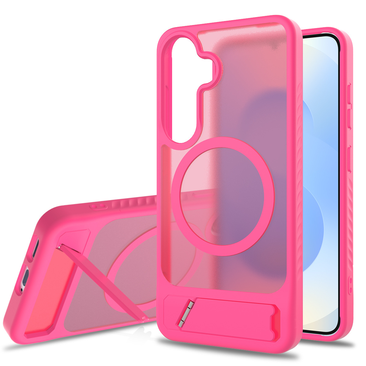 Nuevo tipo de soporte transversal para Samsung S25 caso de teléfono móvil S25 borde sensación de piel N52 soporte magnético invisible