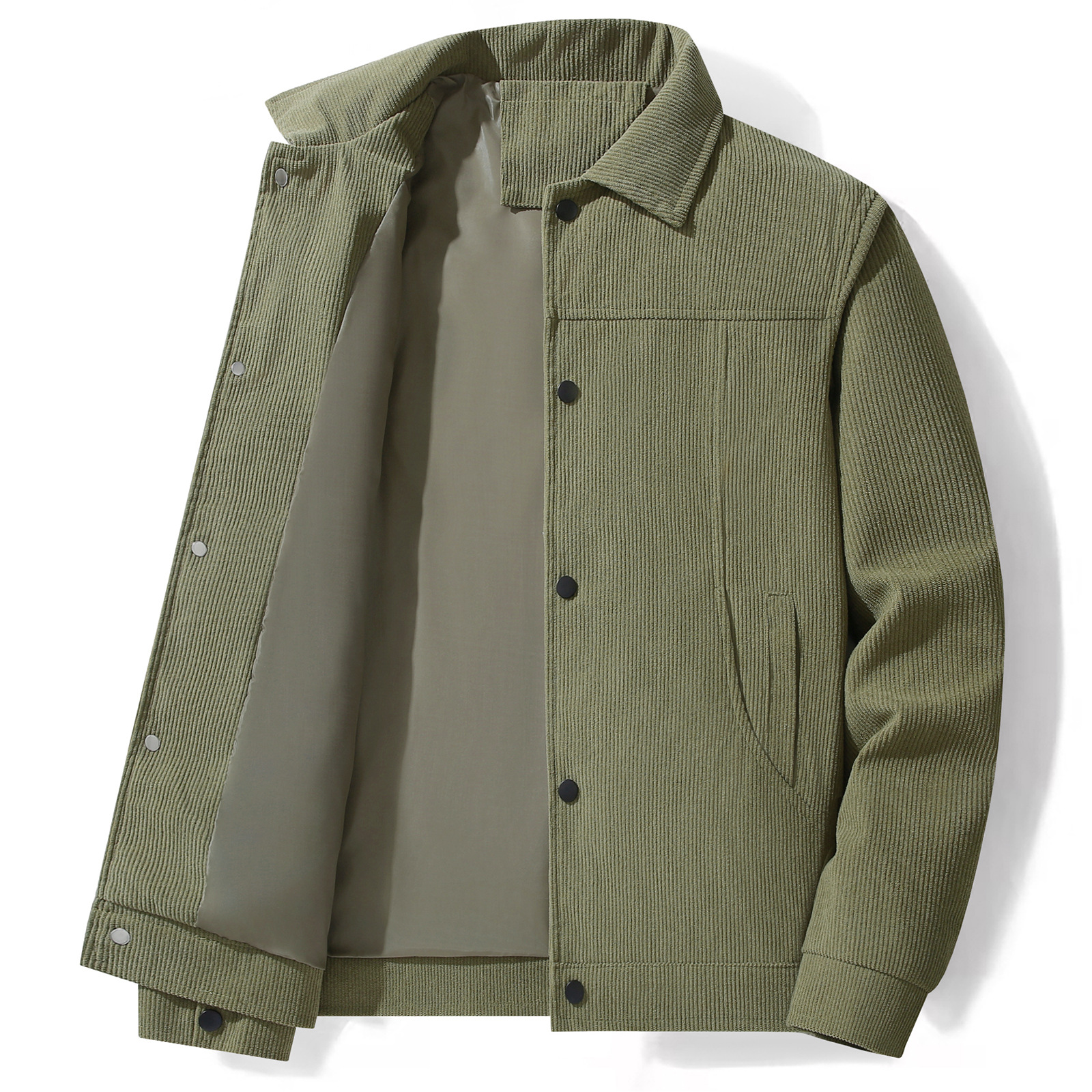 Herren-Cordjacke mit Revers – Leichter Frühlings-/Herbstmantel (Off-White/Schwarz/Khaki/Armygrün, M-5XL)_voghion.com