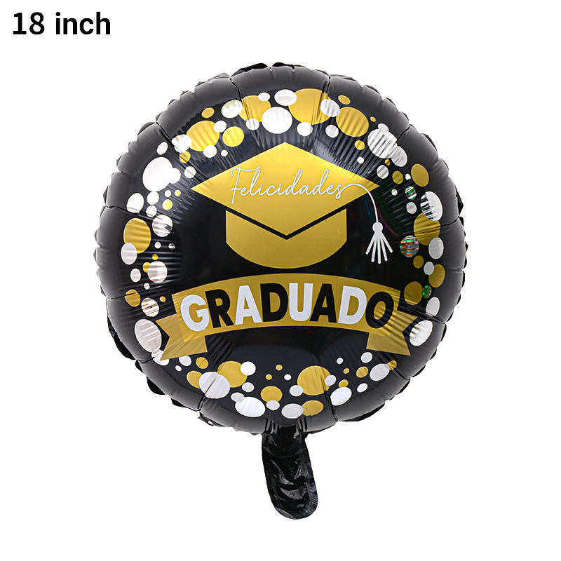 Fiesta de graduación transfronteriza decoración de globos temporada de graduación diseño sombrero de doctorado película de aluminio de dibujos animados globo celebración de graduación traje image 32