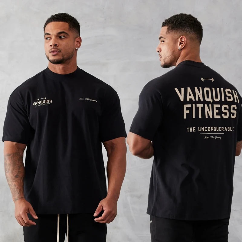 180g Cotton T Cross-border Men's Gym T-Shirt Summer 2023 Sports…