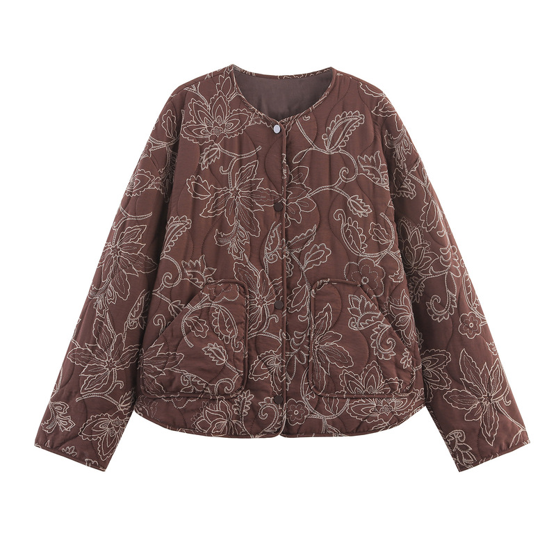 European and American Cross-Border Women's Clothing Wholesale Women's Quilted Printed Jackets