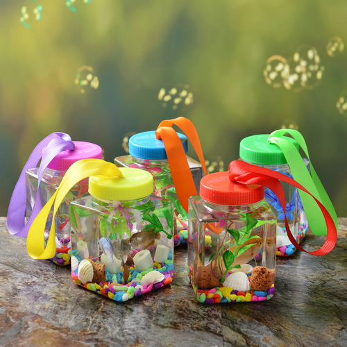 Street stall night market luminous cans fish bottles goldfish tank jellyfish betta tank pet plastic portable turtle box