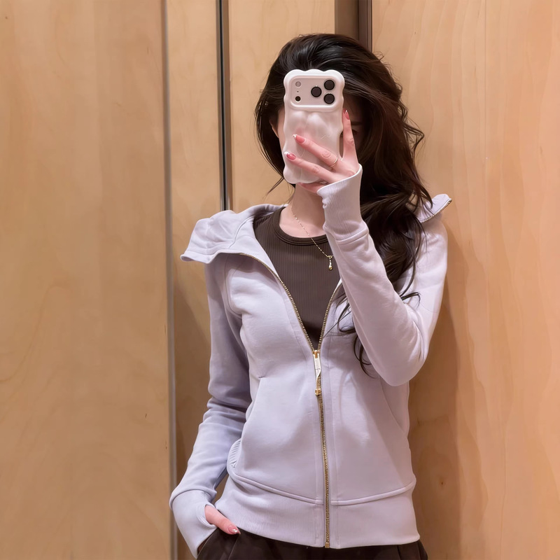 Customized Shandong Jimo Sweatshirt 2026 Dopamine Unique Beautiful Yoga Wear Super Stylish Women's Slim-Fit Jacket