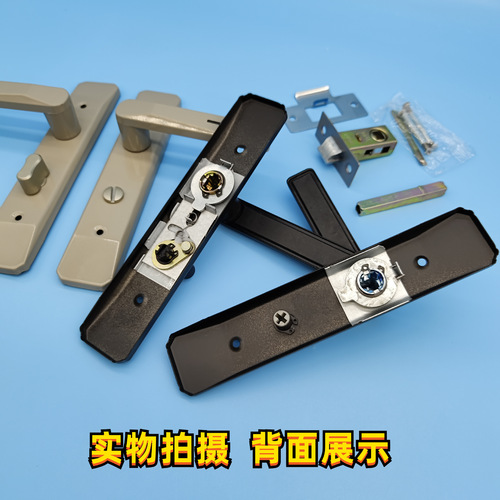 卫生间门锁铝合金门卫浴单舌门把手黑色简约洗手间无钥匙压把锁