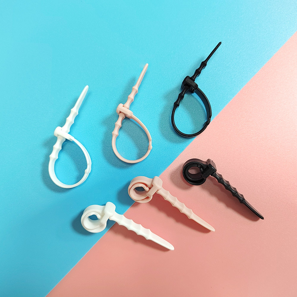 20 piezas de cable de silicona organizador Winder auriculares cable de datos Cable de almacenamiento arnés traje [Cinco colores Fishbone]