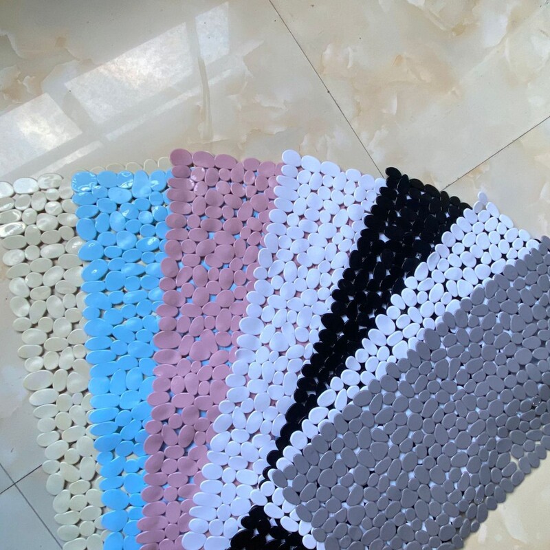 Square Bathroom Anti-Slip Mat Pvc Toilet Floor Mat Bathtub Foot Mat Antibacterial Waterproof Easy to Clean Antibacterial Non-Slip