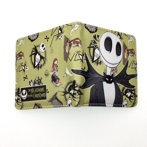 Halloween Skull Jack PU short coin purse The Nightmare Before Christmas student men's and women's leather wallet card holder