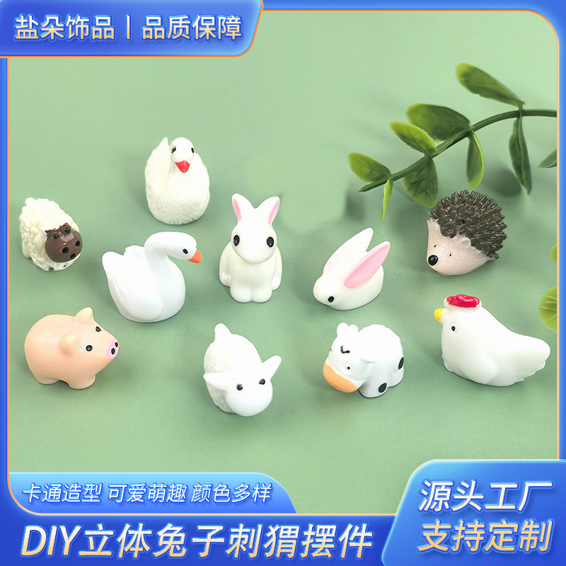 Carefully Selected Micro-Landscape Mini White Rabbit and Chick DIY Resin Accessories Garden Cartoon Animal Crafts Ornaments Carefully Selected Micro-Landscape Mini White Rabbit and Chick DIY Resin Accessories Garden Cartoon Animal Crafts Ornaments