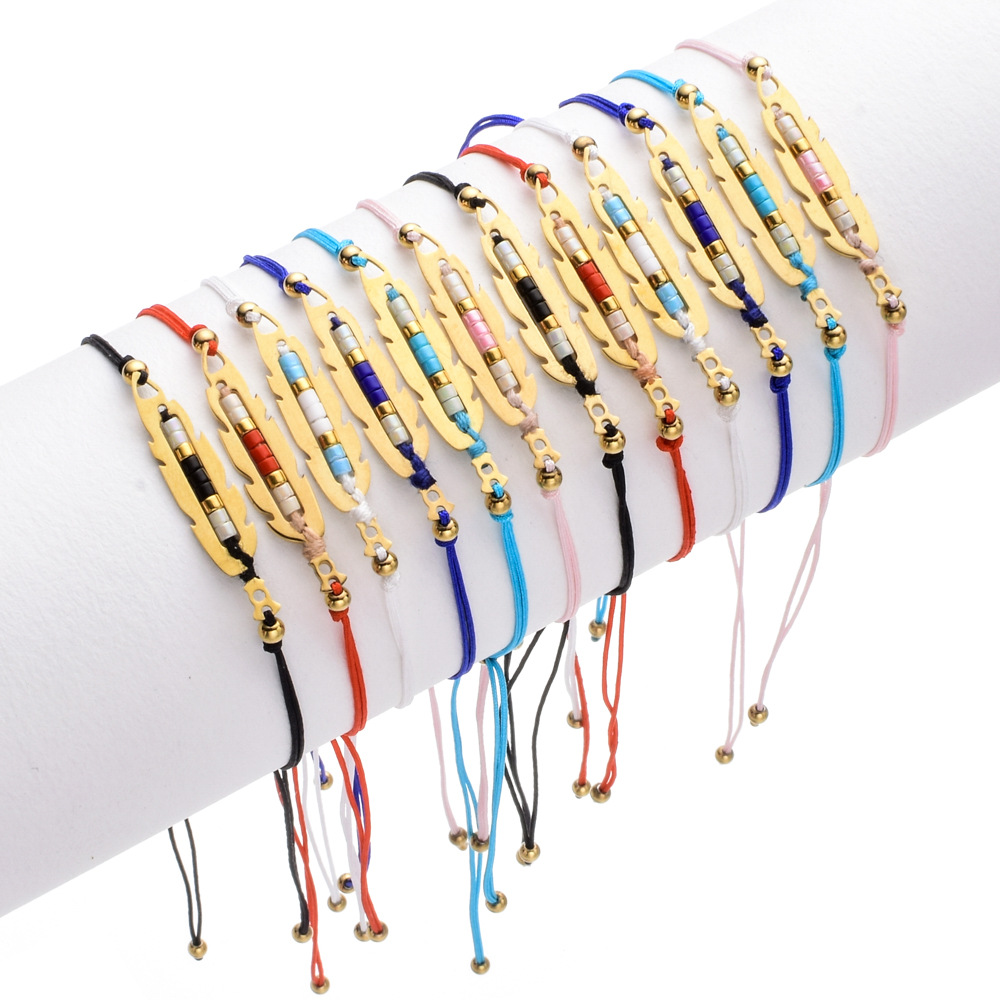 Simple Style Style Simple Style Leaf Stainless Steel Rope Women's Bracelets