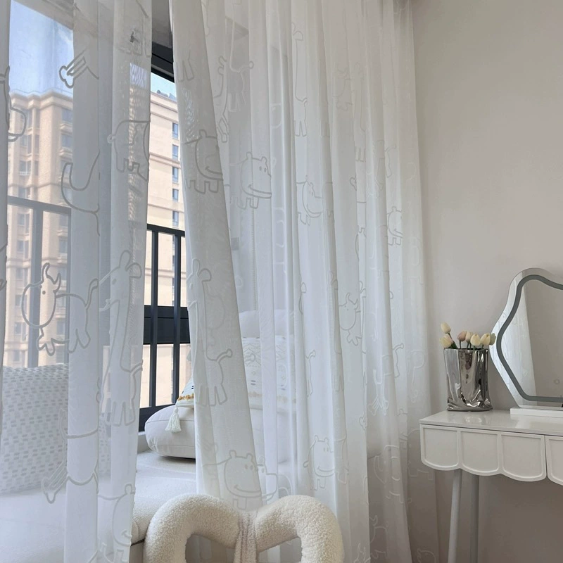 Children's three dimensional white curtain, cartoon cloth, 3D