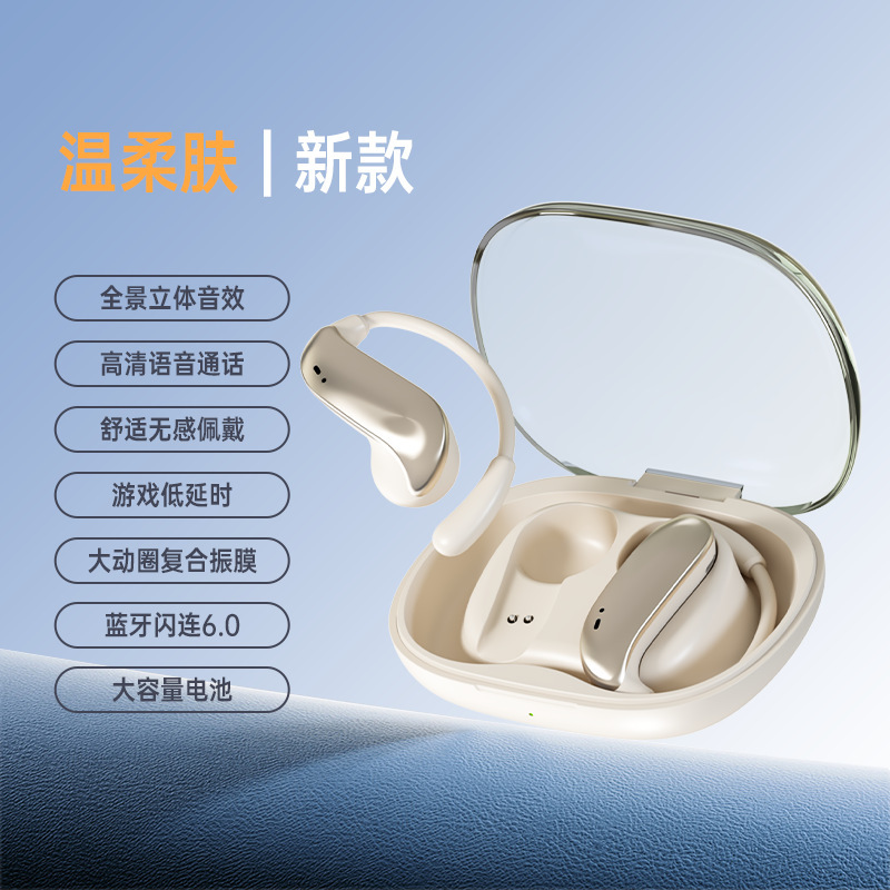2025新款n71跨境挂耳式耳机智能运动透明款蓝牙耳机手机平板通用|undefined