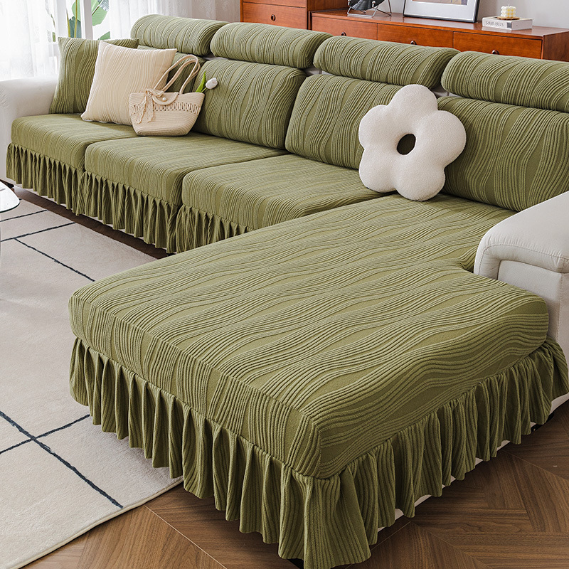 Funda de sofá universal todo incluido cuatro estaciones falda universal nuevo simple elástico antideslizante tela sofá a prueba de polvo ..