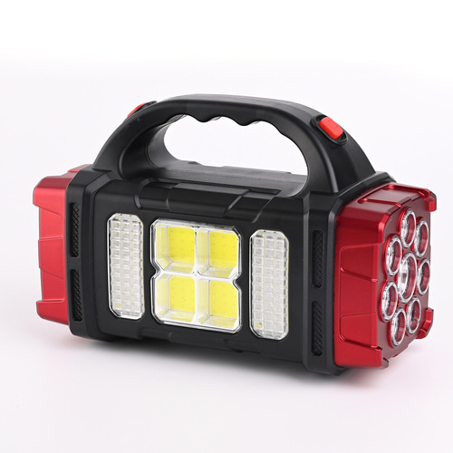 New Multi-functional COB Outdoor Emergency Handheld Spotlight Solar USB Charging Camping Outdoor Lighting Torch