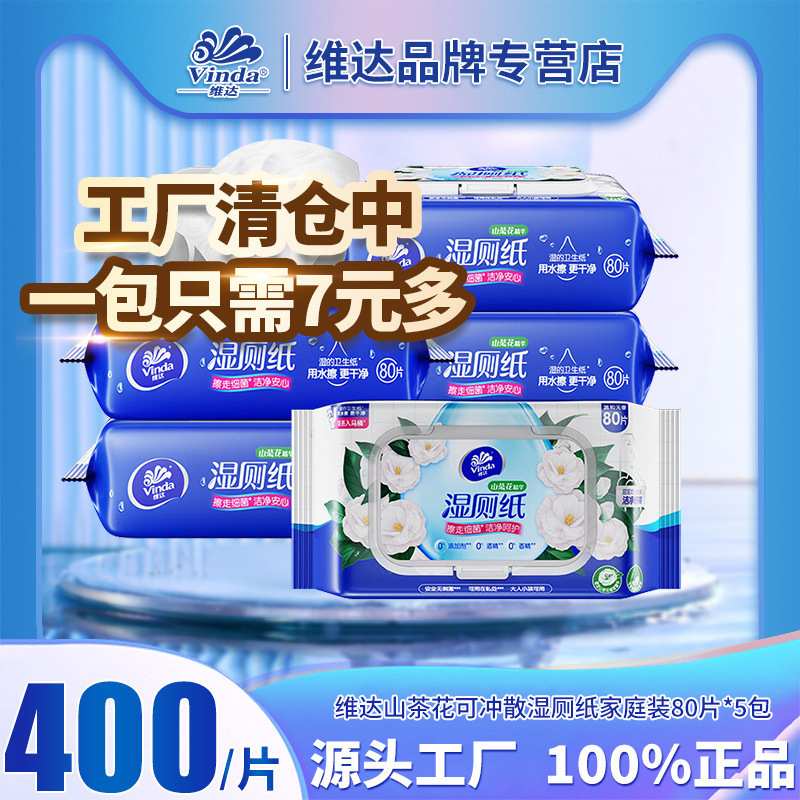 Camellia de la montaña Wida, caja completa de papel higiénico húmedo, hogar asequible, 480 piezas para limpiar el trasero, toallas de papel húmedo privadas.
