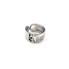 European and American Retro Distressed Multi-Color Letter Skull Ring&mdash;Unique, Fashionable, Trendy, Wide-Width Hip-Hop, Niche, Creative Ring