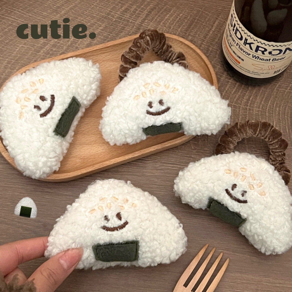 Nuevo lindo broche de arroz de sushi cuerdas para el cabello japonesas chicas corazón de muñeca salvaje fijación de bordes broche de caballo anillo