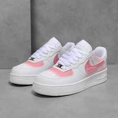 AF1婦人靴薔薇の名ピンク空軍. 一番小さい白の靴の耐官の蒲田の靴の運動のレジャーの板の靴の男