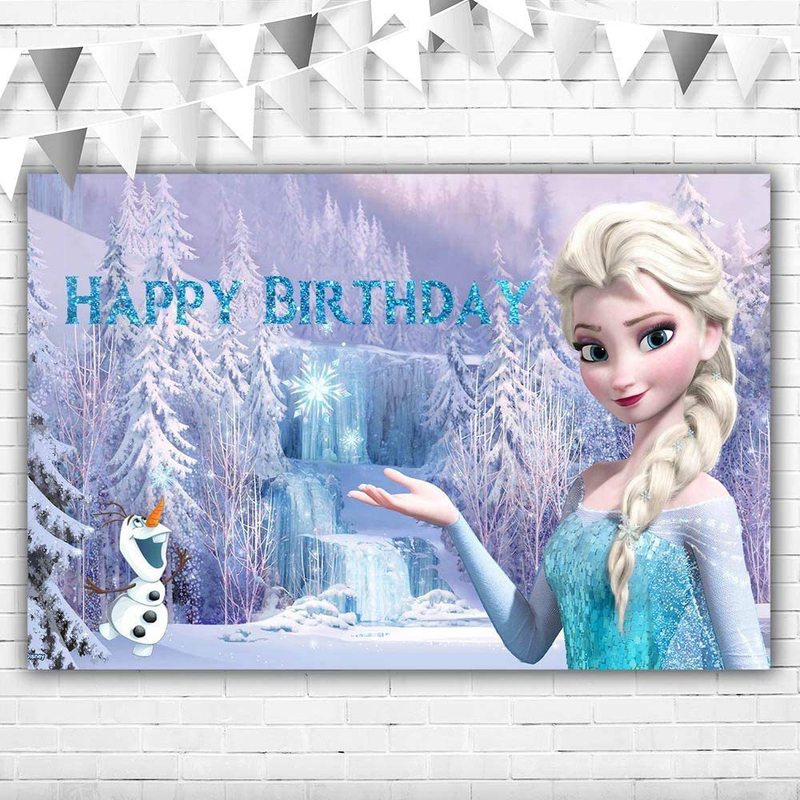 アナと雪の女王の誕生日パーティークロスボーダー写真背景漫画子供の新しい背景リビングルーム|undefined