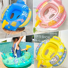 子供用ハンドル浮き輪赤ちゃん水鉄砲スポンジベース輪赤ちゃん横転防止厚い空気入り浮き輪