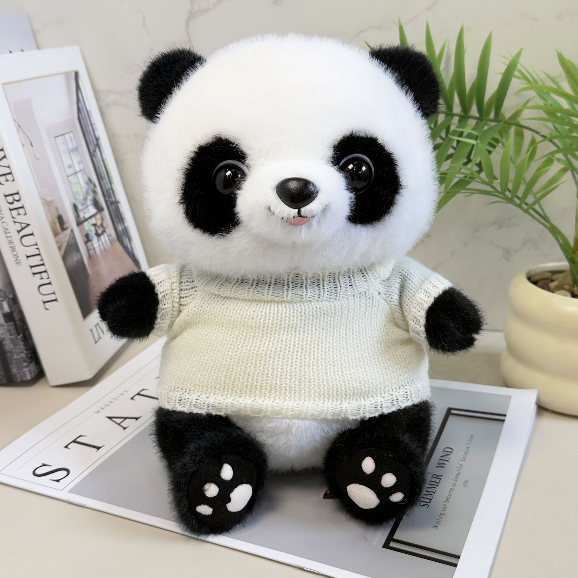 Cute tesoro nacional panda muñeca muñeca de peluche muñeca panda muñeca Chengdu logotipo de la empresa de impresión de recuerdos