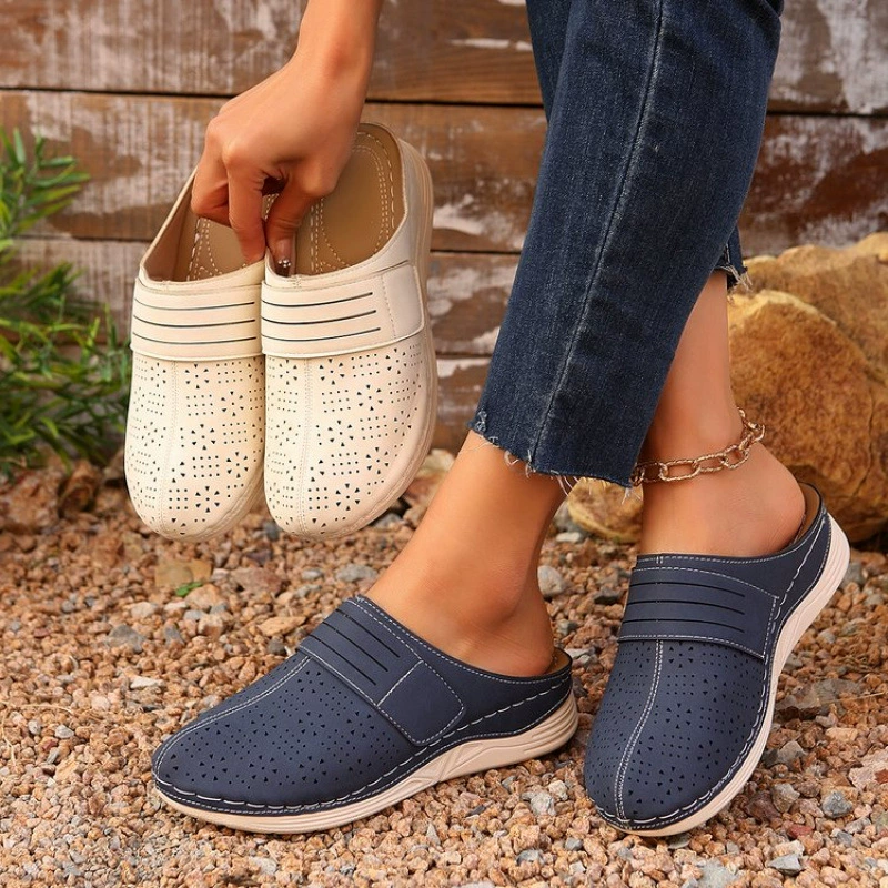 Женские сабо больших размеров, новинка 2025 года, для внешней торговли, дышащие, с открытым носком, повседневные, в ретро стиле