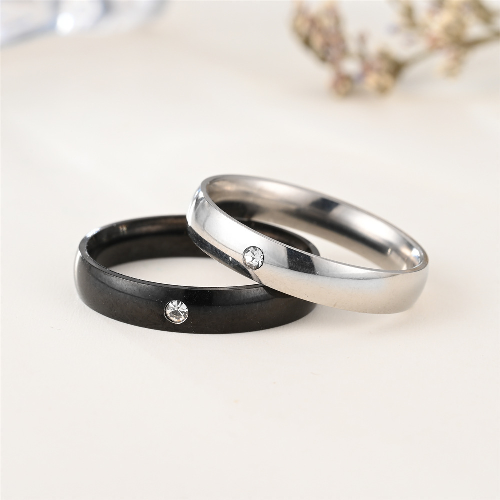 Simple Style U Shape Titanium Steel Rings Plating Metal Stainless Steel Rings