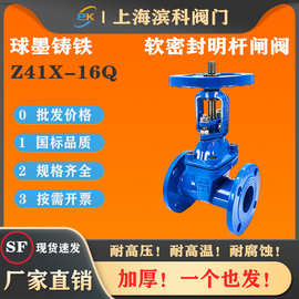 明杆软密封弹性座法兰闸阀手动阀门Z41X-16Q DN50 65 80 100 125