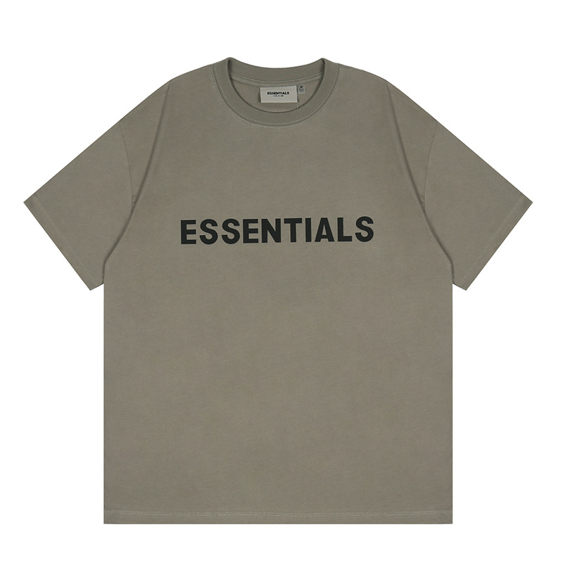 FOG multilínea ESSENTIALS HHH letras de silicona en el pecho suelta High Street verano camisetas de manga corta para hombres y mujeres marca de moda