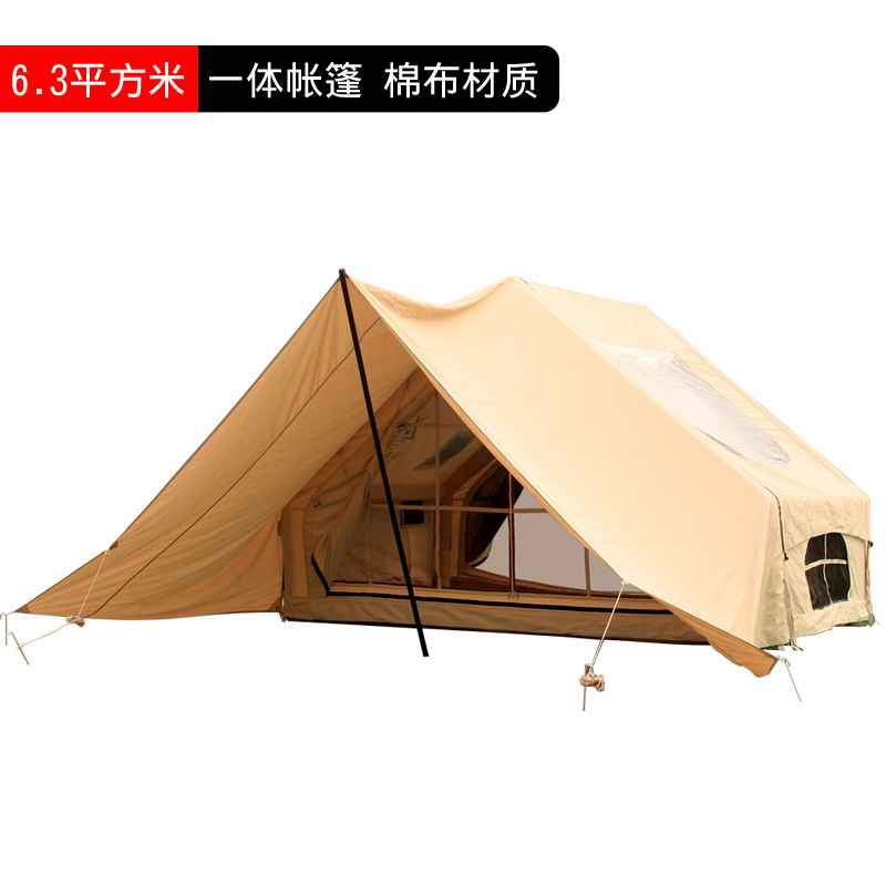 Carpa inflable para acampar al aire libre, tela Oxford gruesa, portátil, impermeable, montaje automático, habitación individual, resistente al frío, montaje rápido.