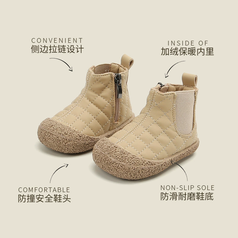 Мэйбу Сум Fleece детская обувь для раннего возраста, зимние низкие ботинки для мальчиков