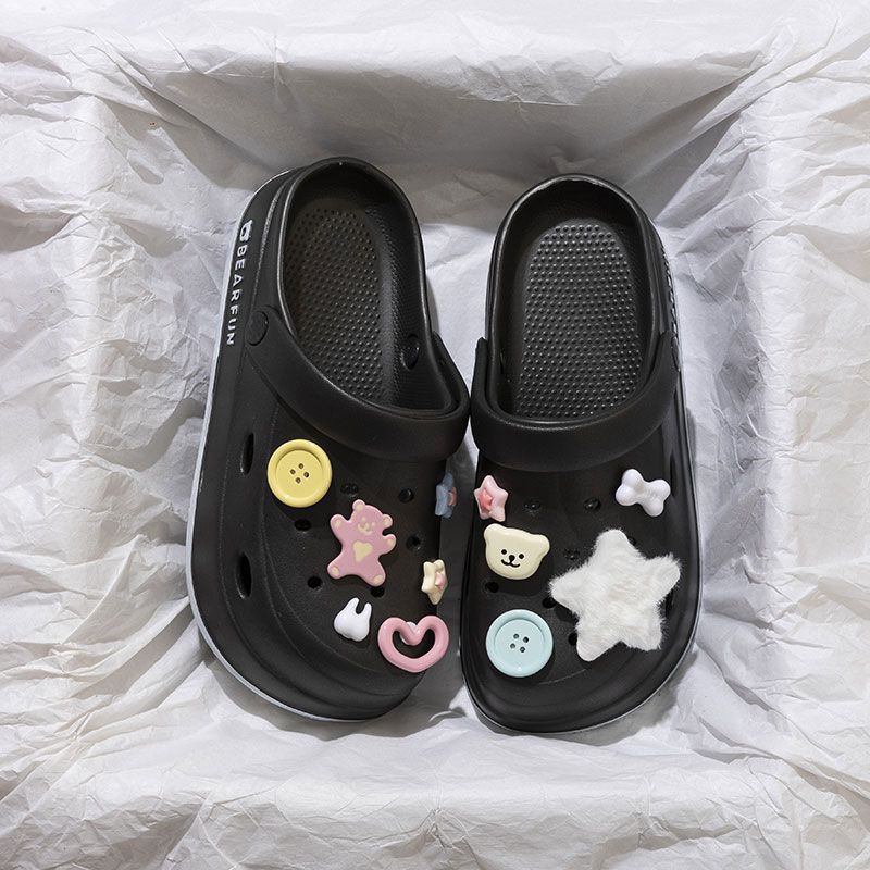 블랙 [해피 베어] 에바 부드러운 바닥 겉옷