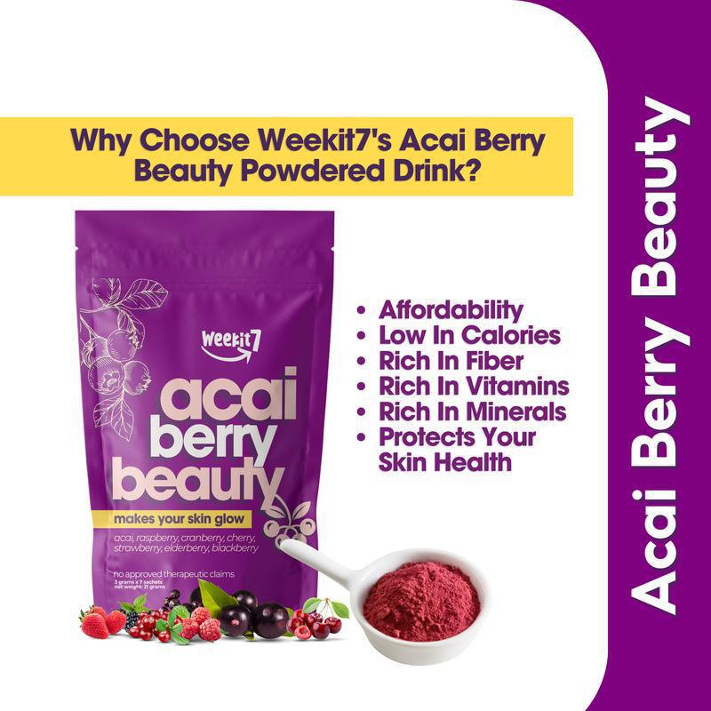Acai Berry Cranberry Fruit Powder 5g Sachets Healthy Beauty Juice Mix 35g Pack quality and texture