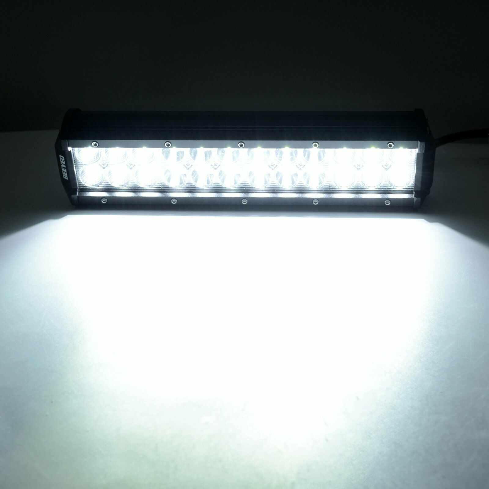 Luz de trabajo LED para automóviles transfronterizos 12 pulgadas 72W tres ojos de doble fila LED larga SUV 24LED image 4