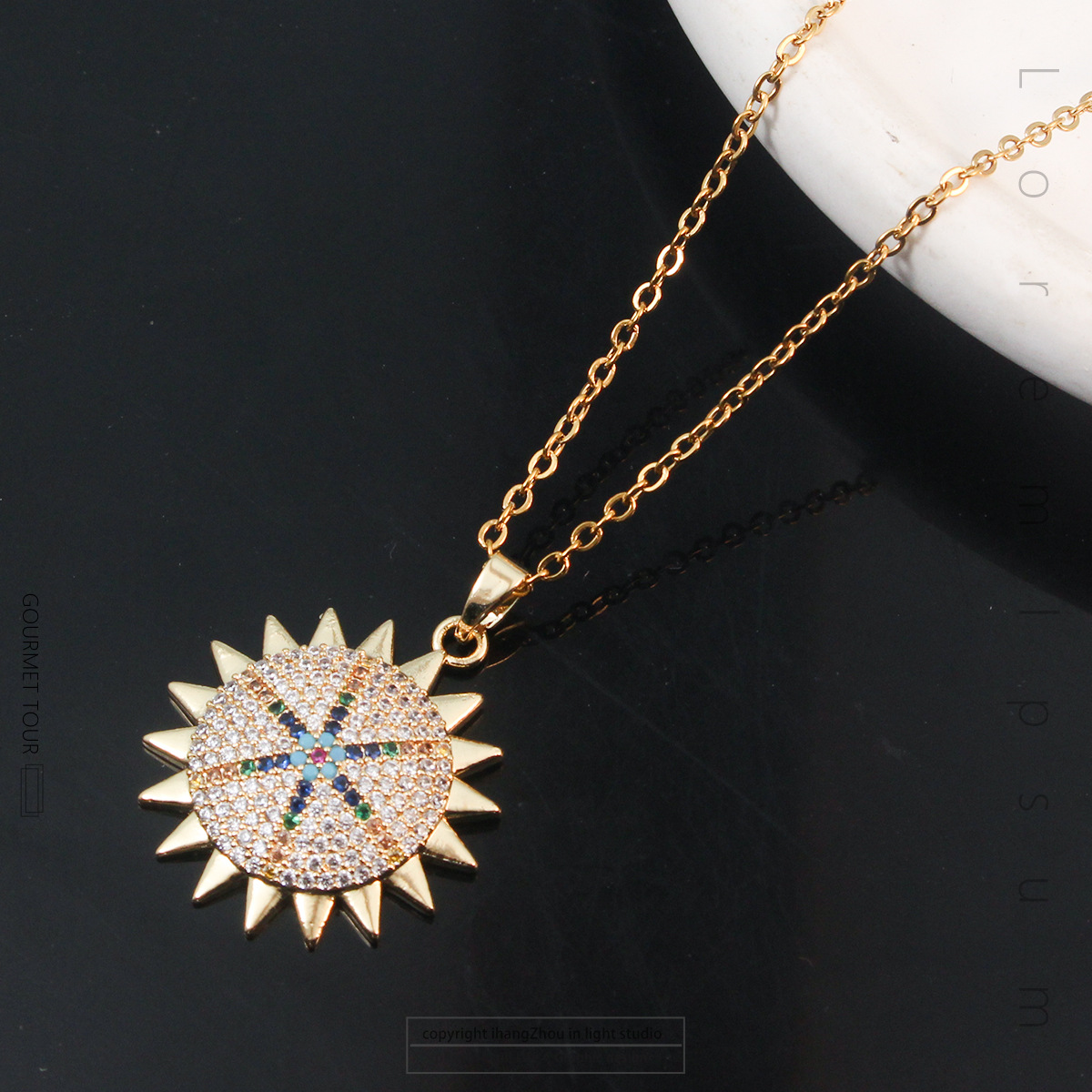 Simple Style Star Titanium Steel Copper Plating Inlay Zircon Pendant Necklace display picture 1