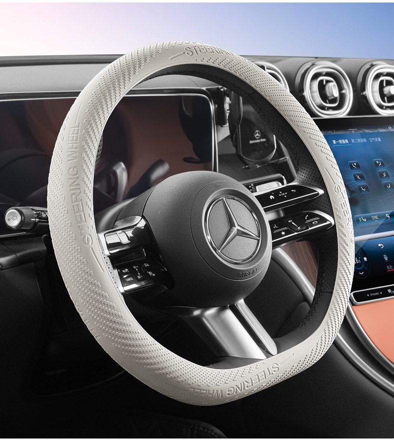 Car Steering Wheel Cover Food Grade Liquid Silicone Ultra-Thin Anti-Slip Dust-Proof Anti-Sweat Ice-Feel Handle Cover Universal for All Seasons