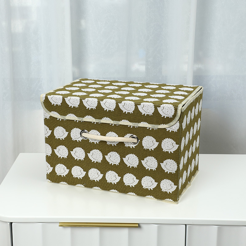 Caja de almacenamiento de tela de lino de algodón cubierta de tamaño pequeño grande caja de almacenamiento de ropa interior caja de almacenamiento de ropa no tejida image 4
