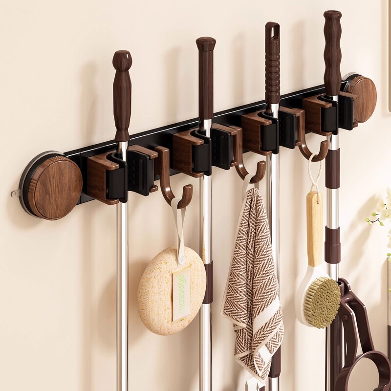 Vintage-Style Bathroom Suction Mop Wall-Mounted Clip Bathroom Rack No-Drill Vacuum Traceless Mop Broom Hook Vintage-Style Bathroom Suction Mop Wall-Mounted Clip Bathroom Rack No-Drill Vacuum Traceless Mop Broom Hook