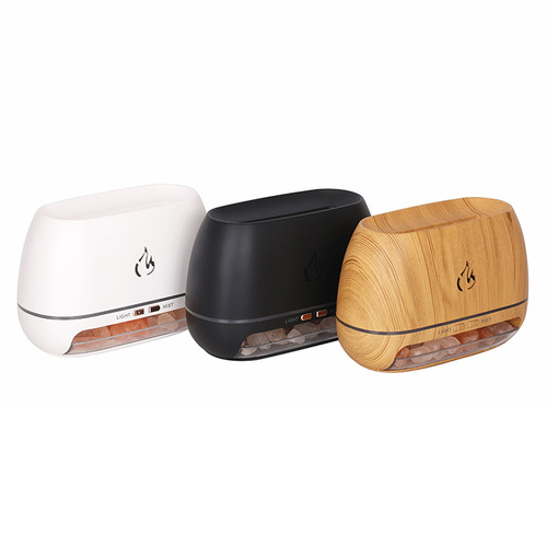 Cross-border salt stone flame atomization humidifier 200ml small portable wood grain simulation essential oil humidification aromatherapy machine