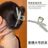 Metal big hairgrip, hair accessory, crab pin, shark from pearl, South Korea, light luxury style