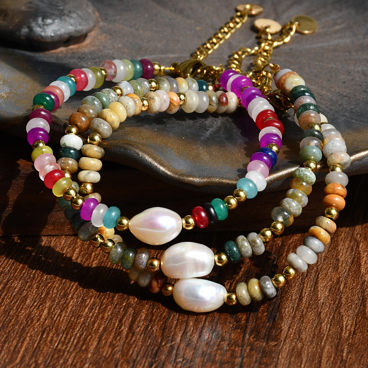 Style Simple Géométrique Gemme Perle D'eau Douce Agate Bracelets En Masse display picture 1