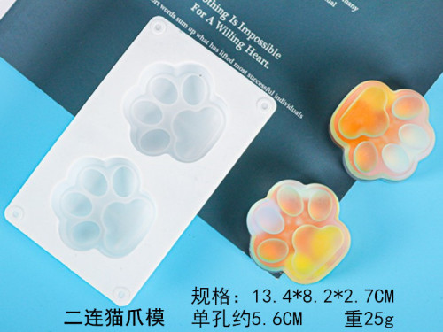 Wholesale New 2-Link Rabbit Pig DIY Baking Mold Two-Link Cat Claw Handmade Soap Mold Jelly Mold Ornaments