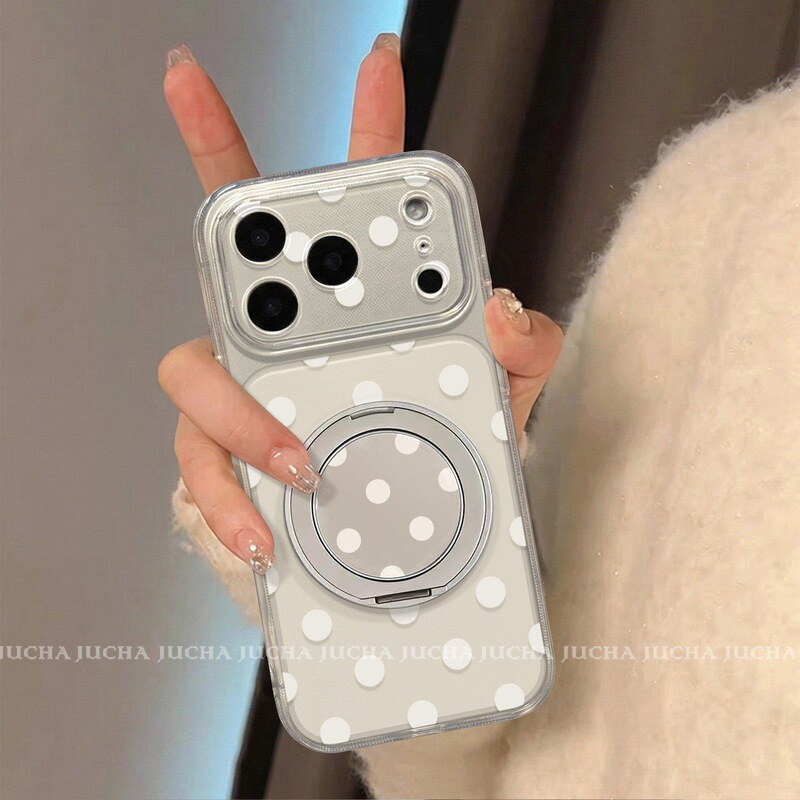 Suitable for Apple 17Promax Mobile Phone Case 2026 New Anti-Fall Silicone 15Plus Niche Female White Polka Dot Suitable for Apple 17Promax Mobile Phone Case 2026 New Anti-Fall Silicone 15Plus Niche Female White Polka Dot