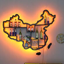 中国地图展示酒架酒吧置物网红悬空2024挂墙家用酒柜墙上壁挂式