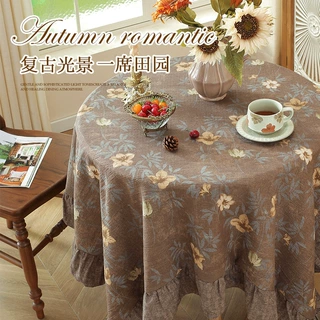 复古田园风布艺桌布餐厅民宿装饰圆桌台布家居软装餐桌布批发代发