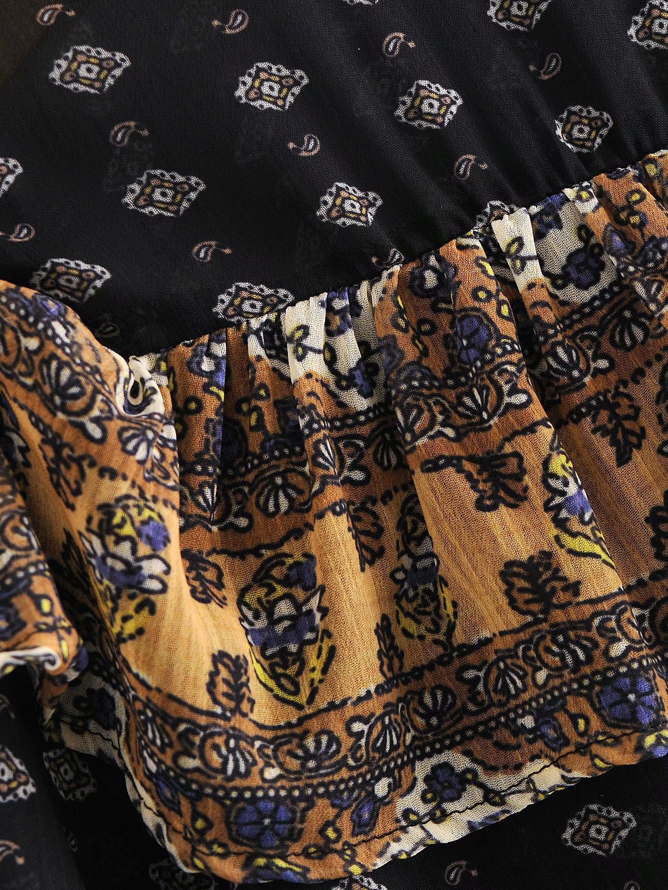 printing ruffled chiffon shirt NSAM20687