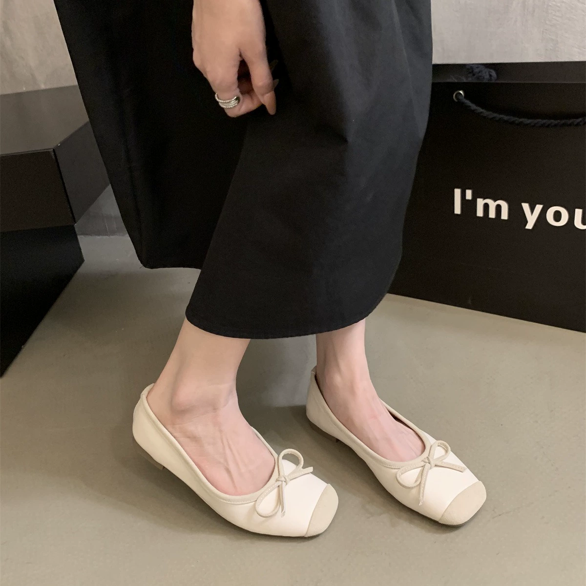 Балетки Dou Dou Shoes 2023 новый летний ретро нежный темперамент Феи Феи однотонные мягкие подсветки лёгкие одиночные туфли