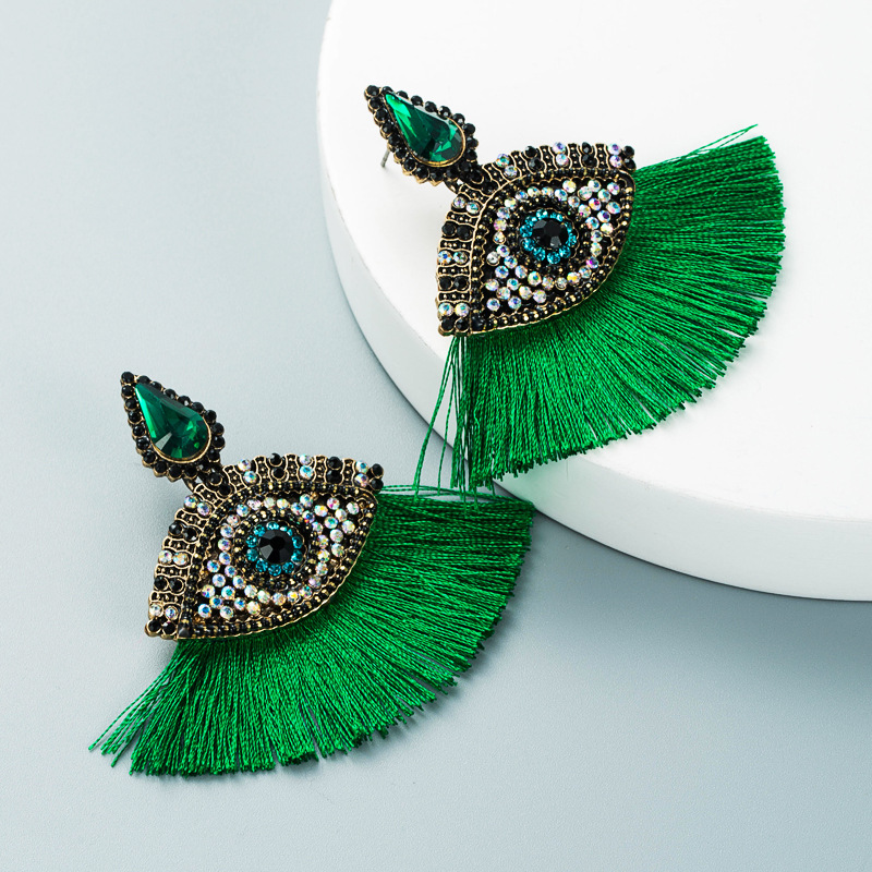 19g Weight Artificial Gemstones Inlay Material Earrings Classification Housewarming, Anniversary, Business, Wedding, Travel, Birthday, Festival Occasion Alloy Material Round Pattern Women'S Gender Diamond Design Fashion Style Coffee, Rose Red, White, Pink, Red, Green, Black Color Fashion Round Diamond Alloy Artificial Gemstones Earrings 8
