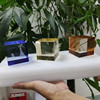 珠宝展示蓝色透明正方形小方块透明彩色水晶茶色方砖拍摄道具摆件|ms